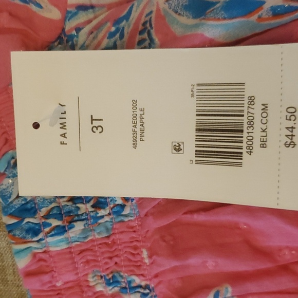 Crown & Ivy Kids Toddler Girl's Pink Pineapple Print Spring/Summer Dress - Picture 3 of 8